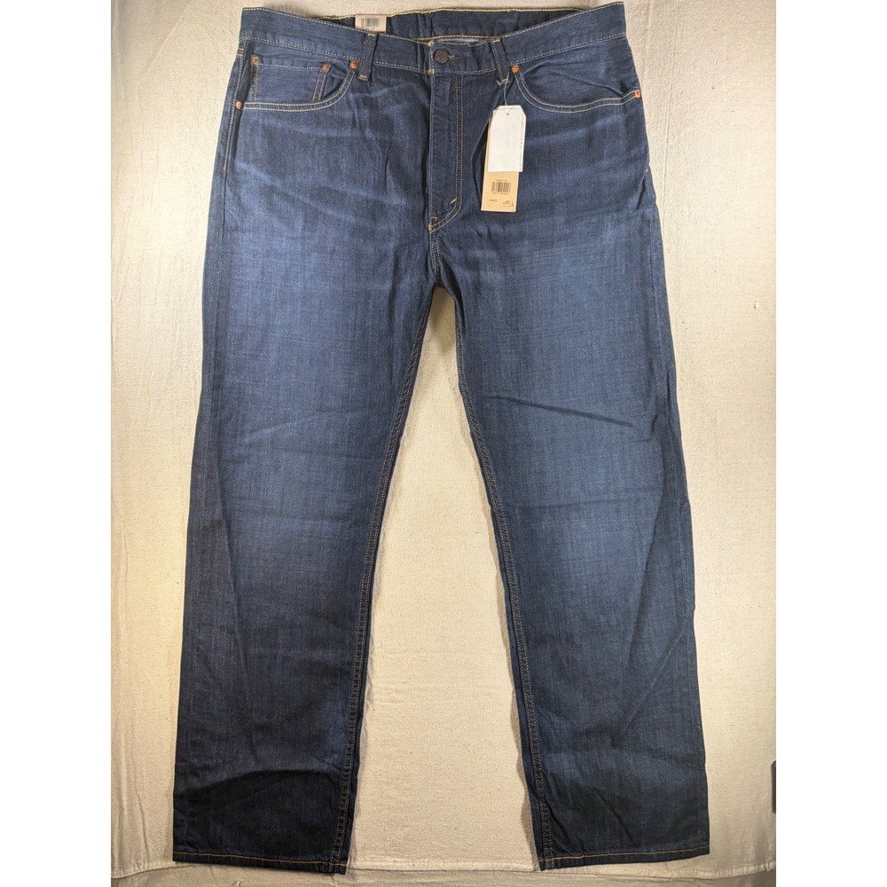 Levi's 505 Regular Fit Jeans Mens 40x32 Dark Blue Indigo Straight Leg NWT